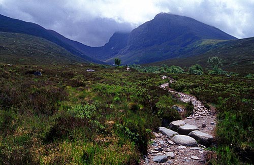 The Allt a' Mhuilinn path to the North face of Ben Nevis